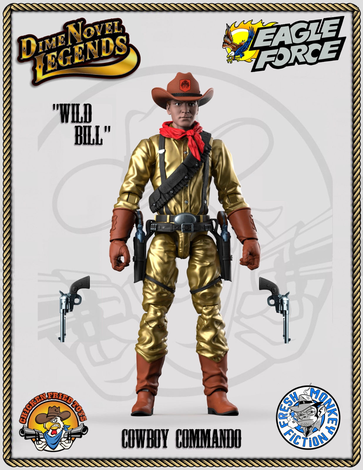 Dime Novel Legends 1:18 scale (4&Prime;) old west action figure Eagle Force Wild Bill