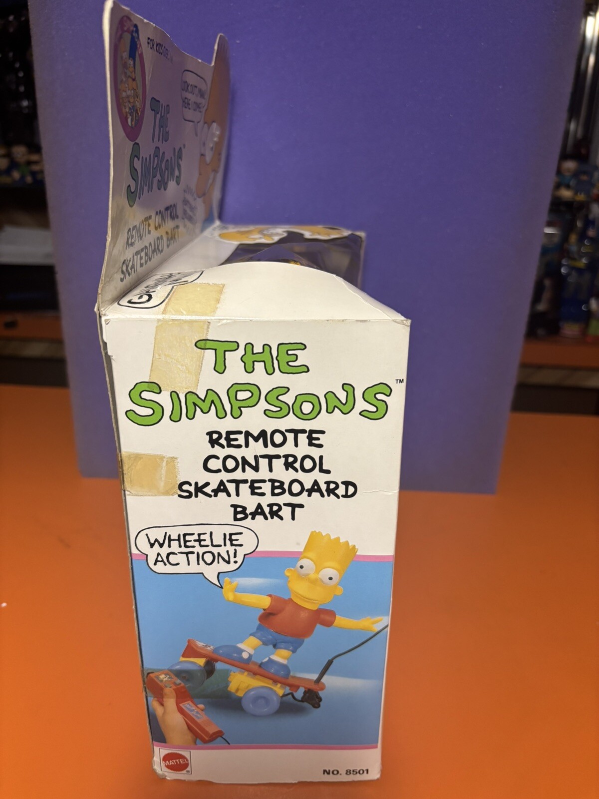 1990 MATTEL -BART SIMPSON “REMOTE CONTROL SKATEBOARD” MINT in BOX