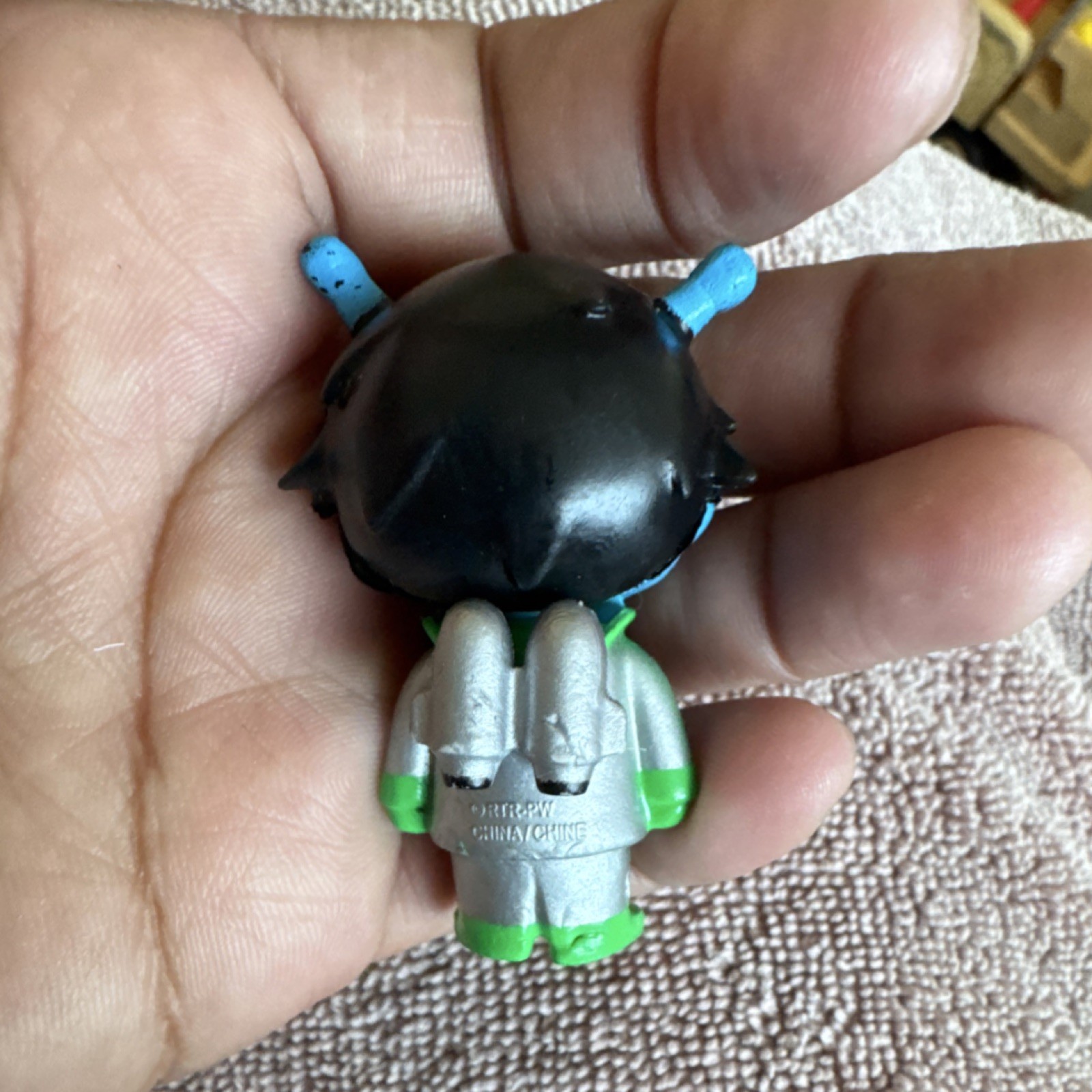 Alien Astronaut Action Figure Plastic Blue Green Silver Jetpack Less Than 5 in