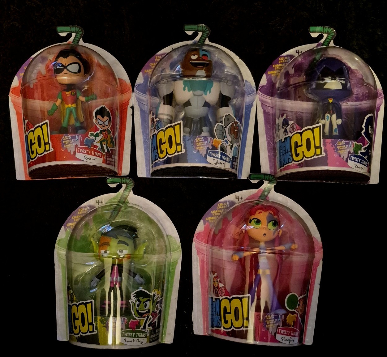 Teen Titans Go! Twisty Titans Set of 5 Action Figures Complete Collection RARE!