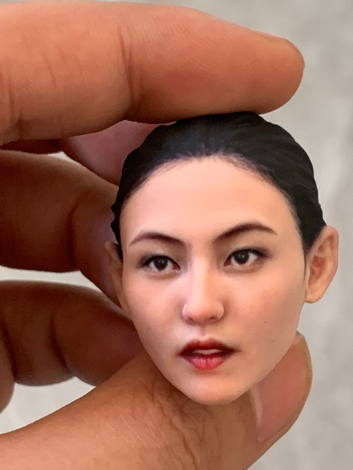 Painted 1/6 1/12 Asian Female Celebrities Head Sculpt Carved Model Toys