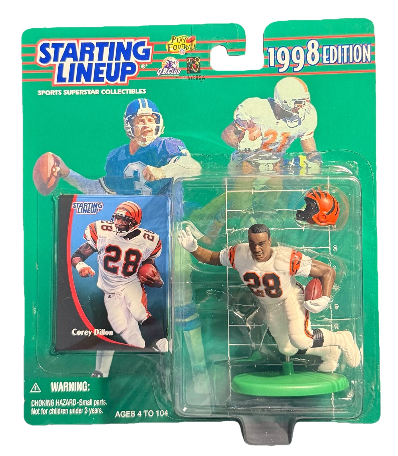 1998 Rookie Corey Dillon NFL Starting Lineup Figure & Card Cincinnati Bengals