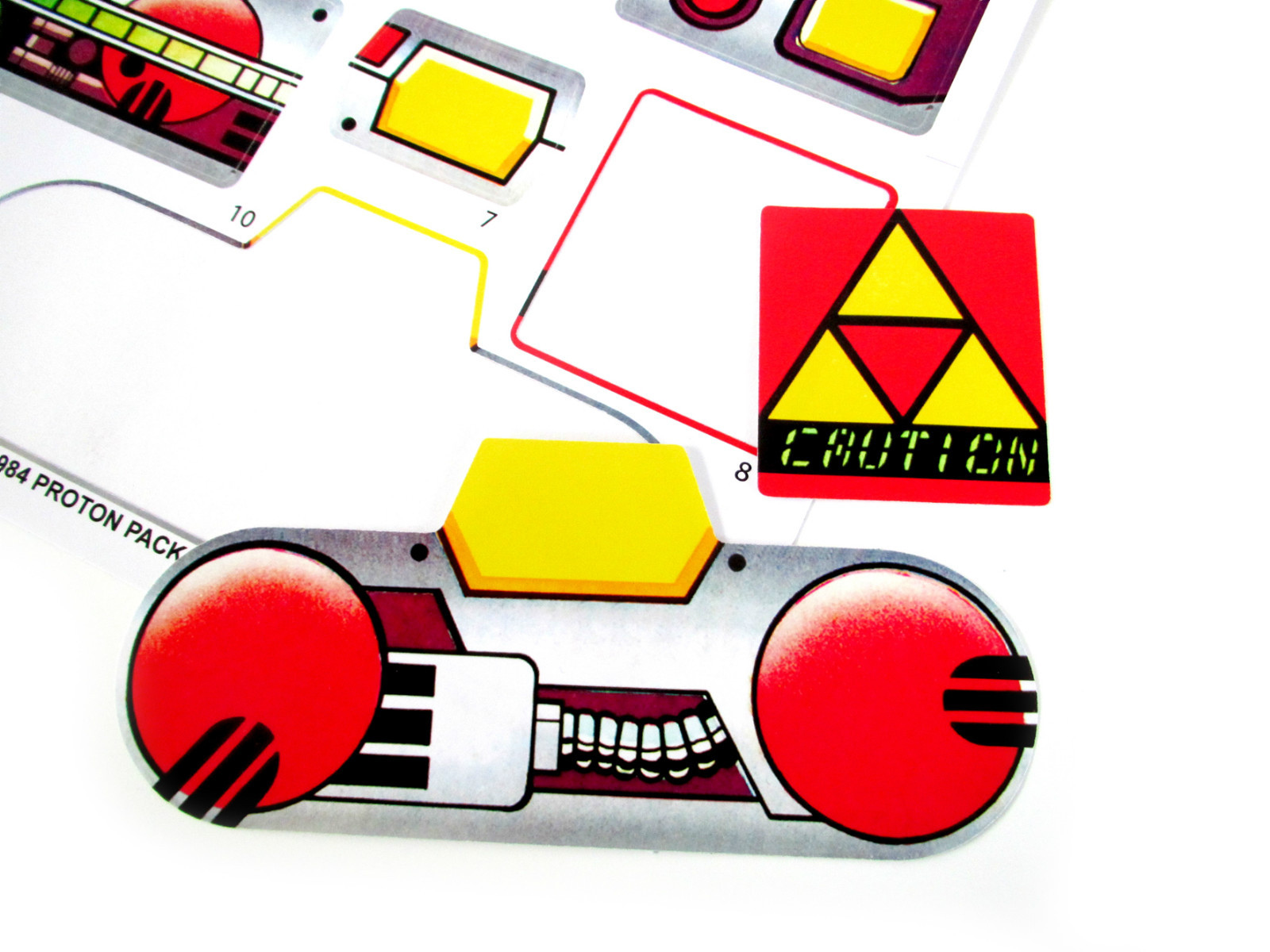 REPLACEMENT STICKERS for THE REAL GHOSTBUSTERS PROTON PACK & PKE METER + ID 1984