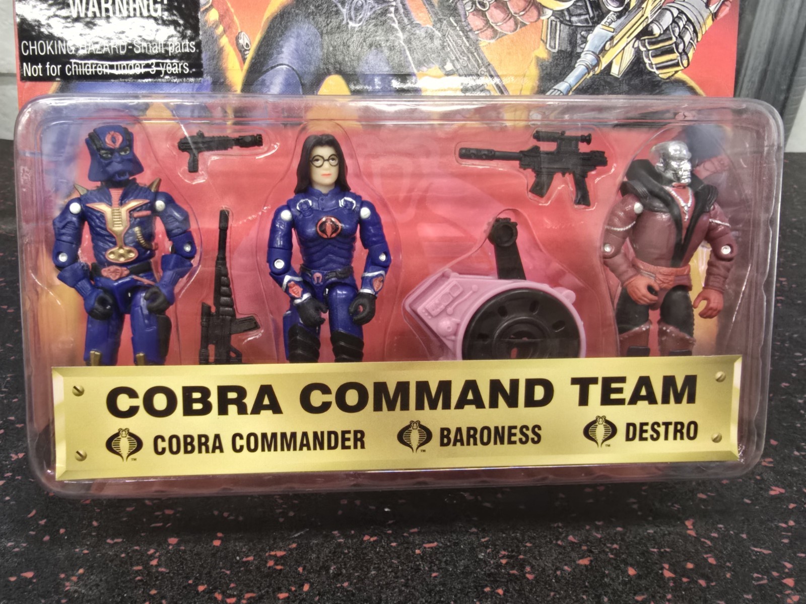 1997 GI JOE ARAH *COBRA COMMAND TEAM* COMMANDER / BARONESS / DESTRO – MOC