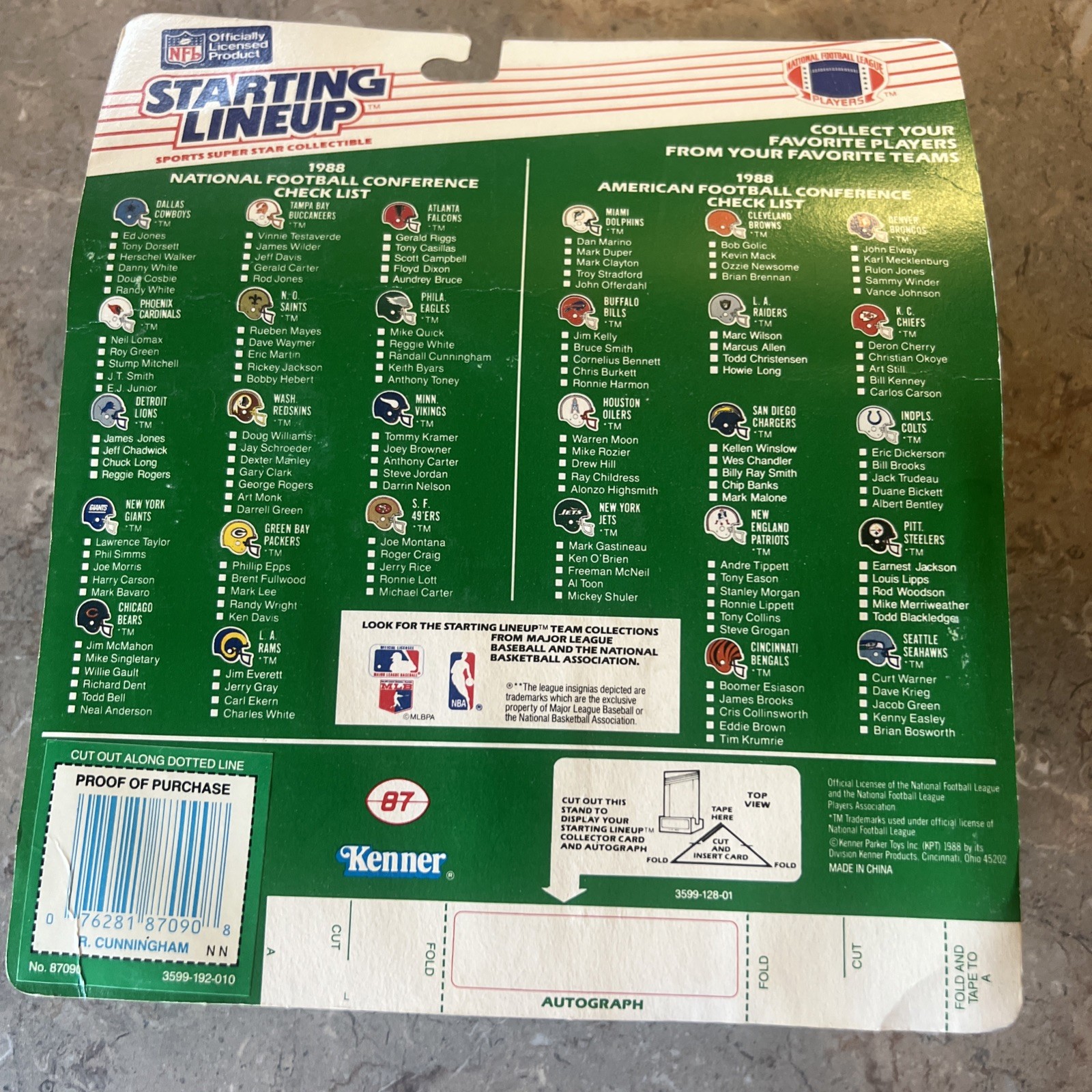 1988 Randall Cunningham Starting Lineup Philadelphia Eagles Figure