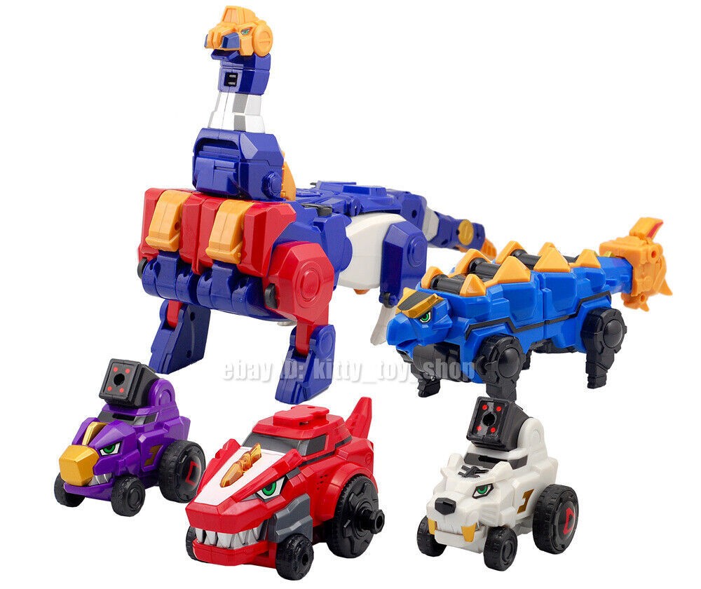 5-in-1 Dino Core Ultra-Tech Transforming Tyranosaurus Rex Robot Combiner Toy