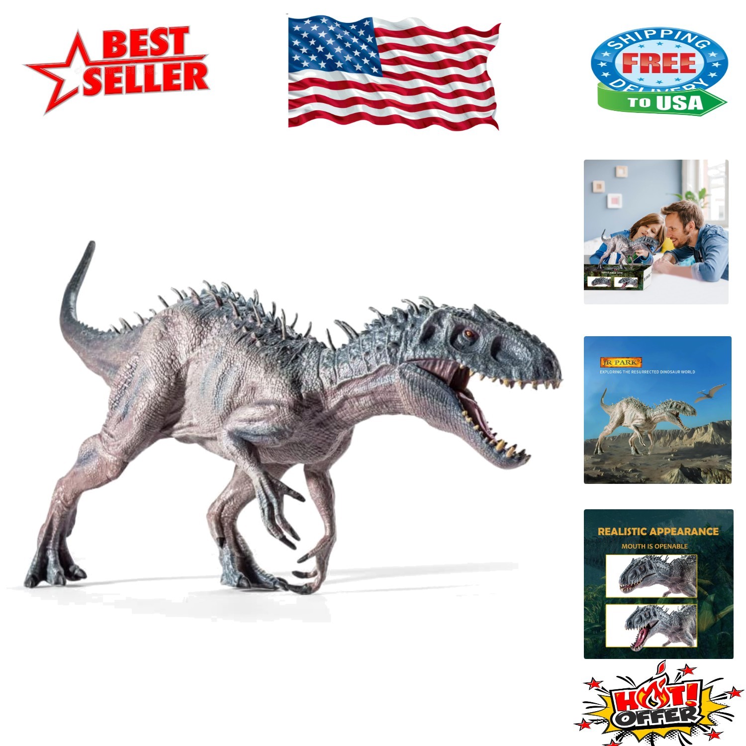 15.7&Prime; Realistic Dinosaur Rex Toy – Durable, Non-Toxic, and Educational Gift
