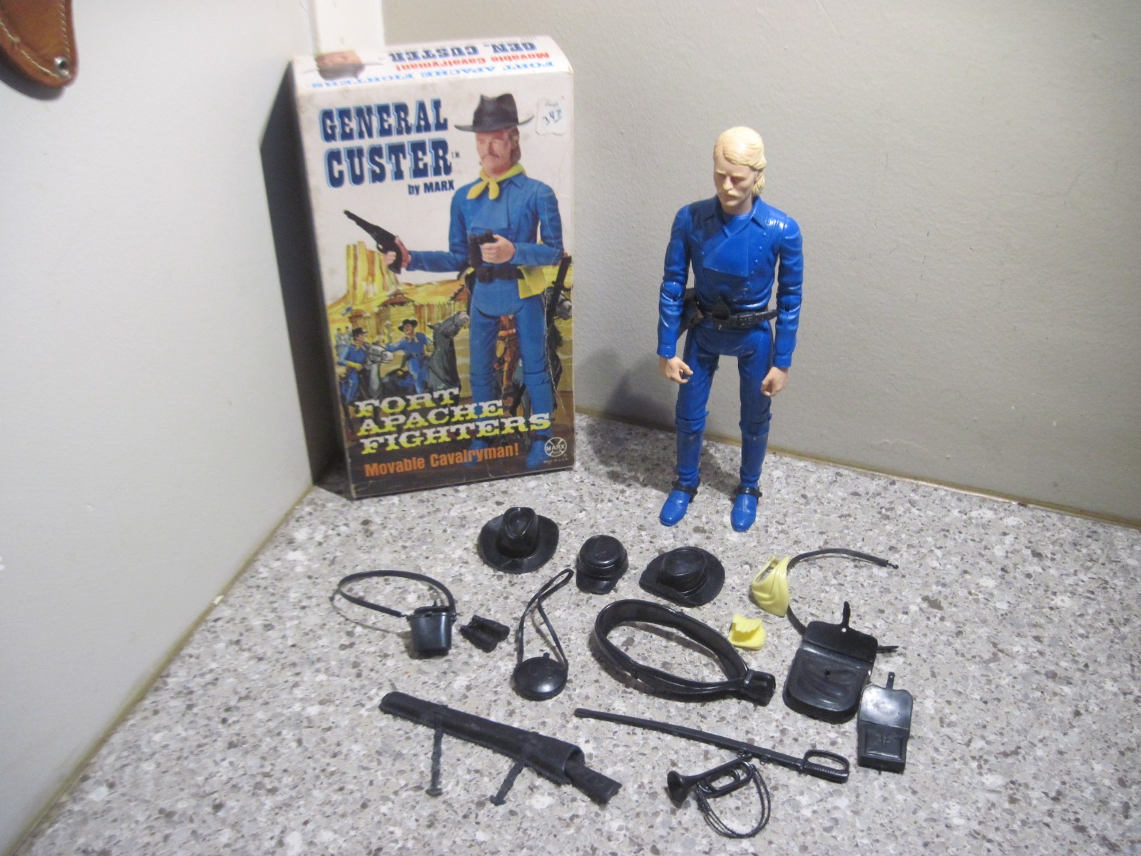 Marx General Custer Calvaryman Action Figure, Box & Most Accessories 1st Edition