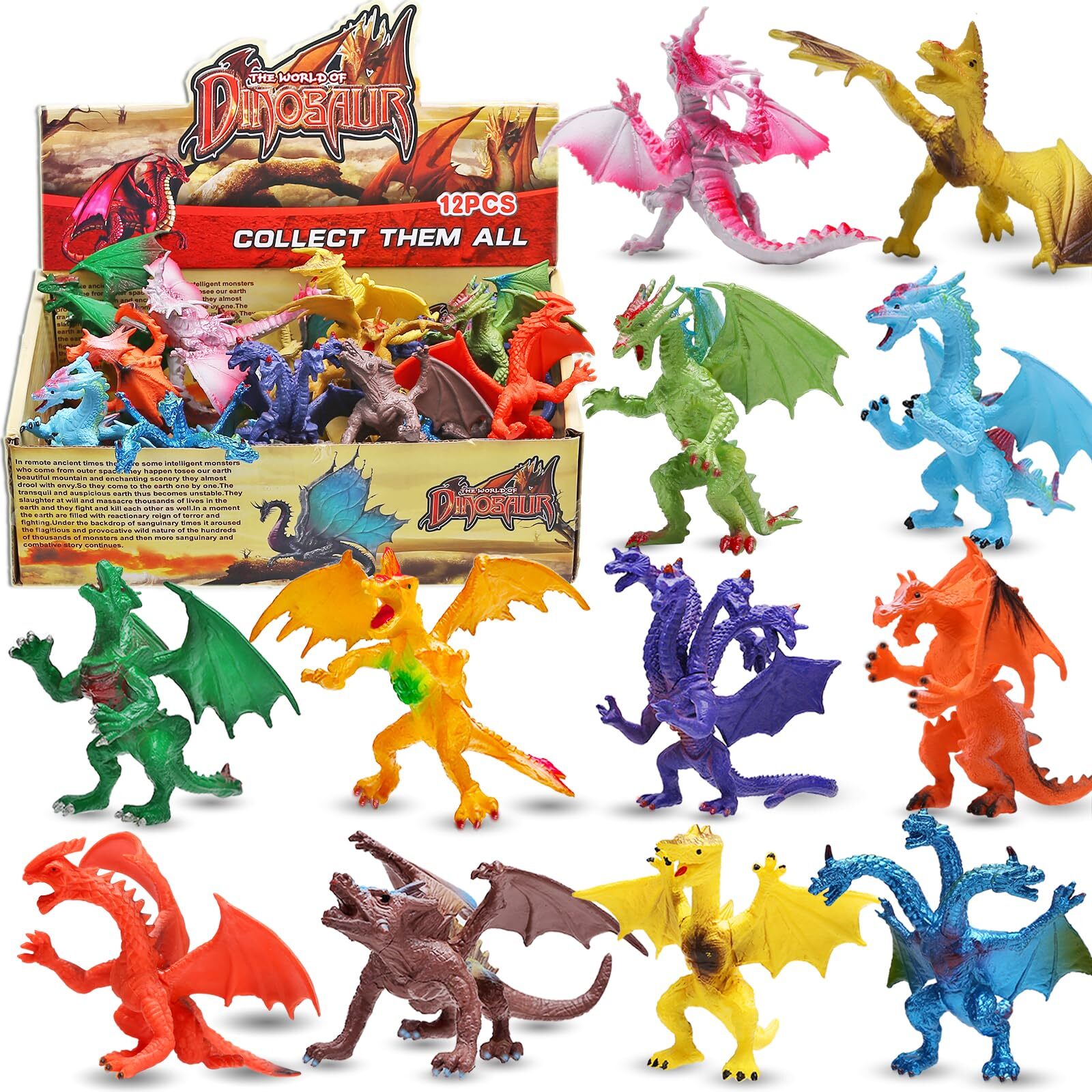 Dragon Toys12 Piece Assorted Realistic Looking Figure4 Multi_color