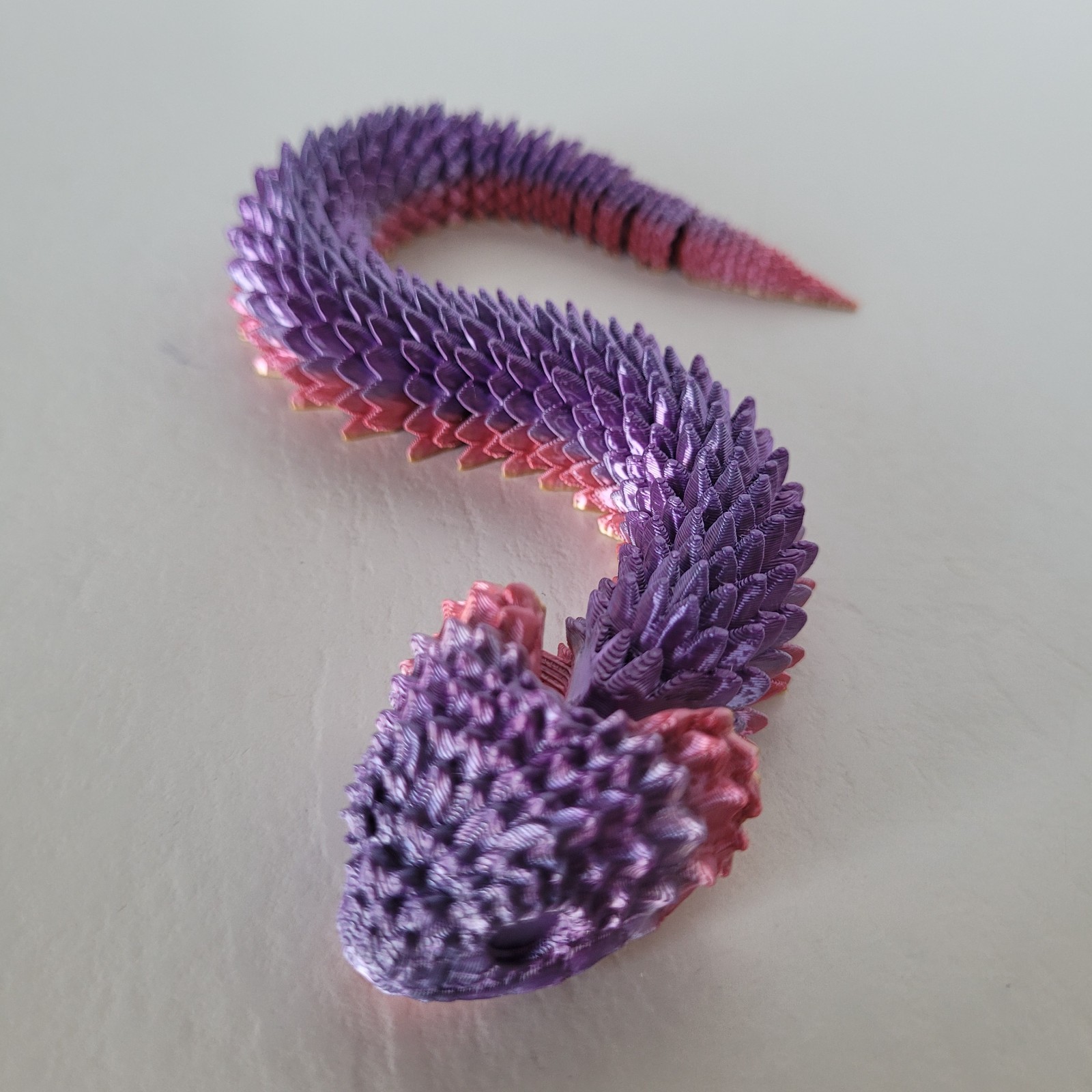 3D Printed Viper Snake Articulated Snake Flexible Fidget Toy Mini 10 Inches
