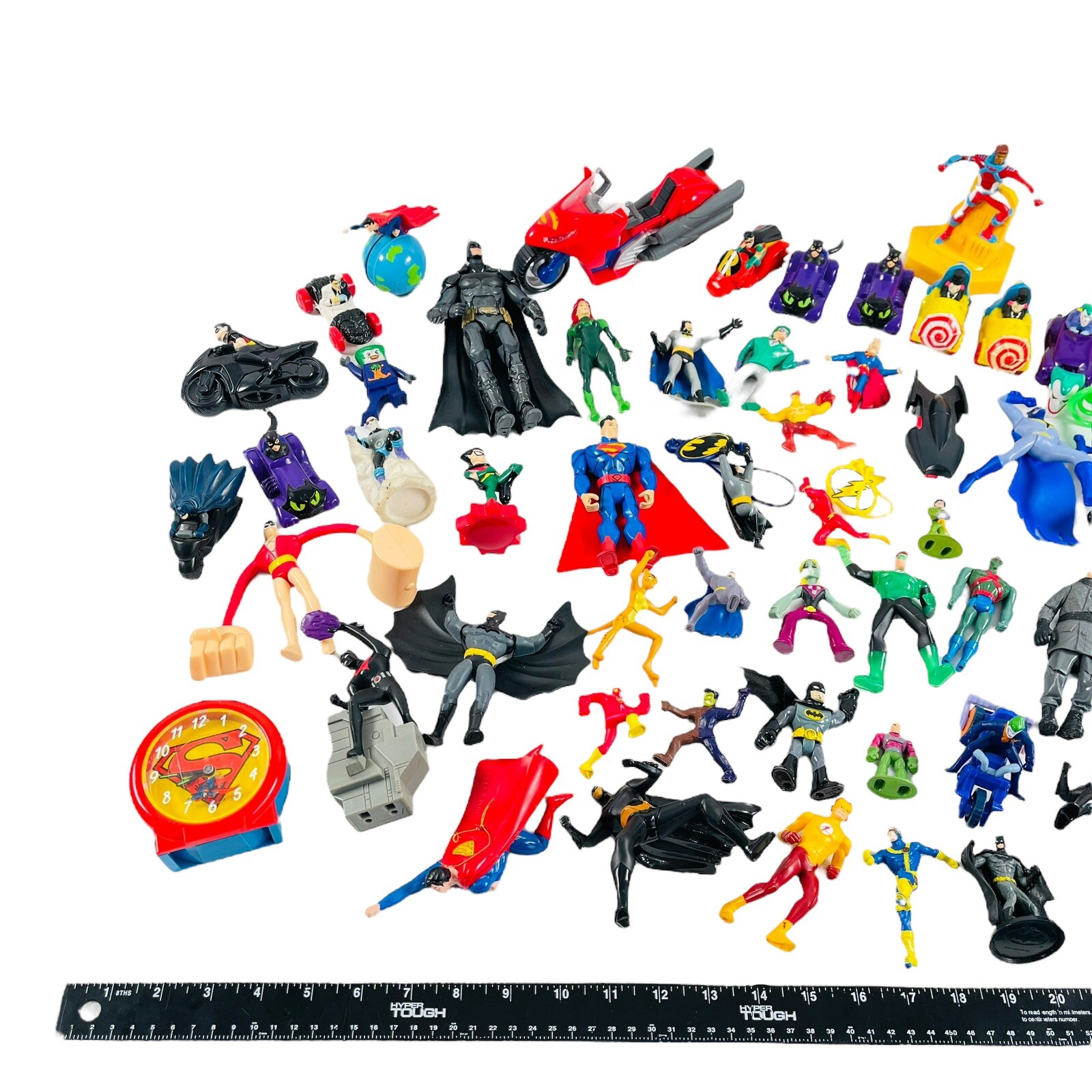 DC Comics Toy Lot of 50 Mixed Action Figures Batman Superman PVC Fast Food VTG B