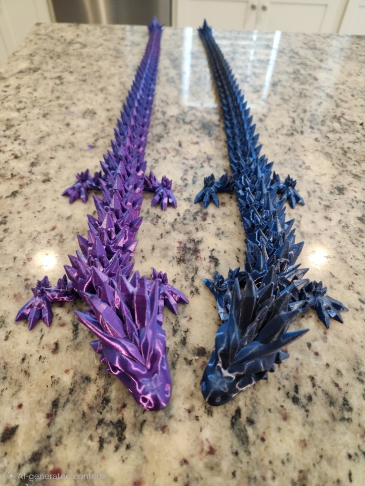 Flexible Articulated Crystal Dragon 24-inch 3D Printed Figure ANY COLOR!