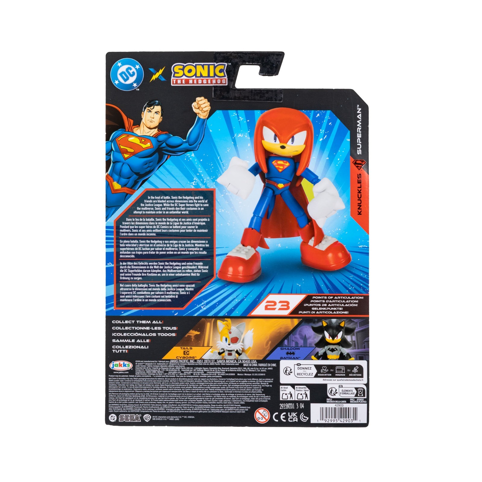 Knuckles as Superman 5 inch Action Figure Sonic x DC Jakks Pacific