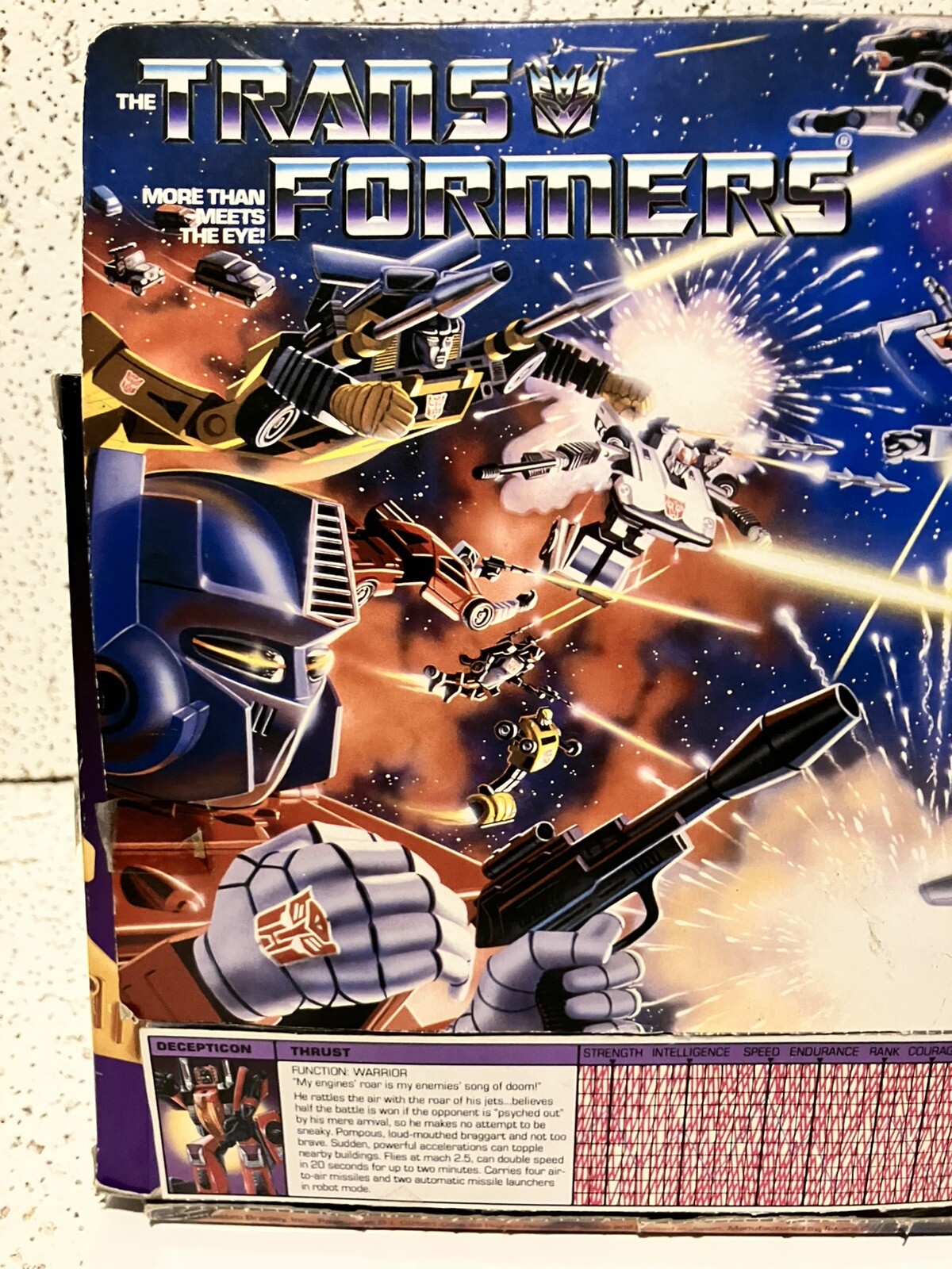 Transformers G1 DIRGE Complete w/ Insert and CUT BOX – WRONG SPECS (READ!)