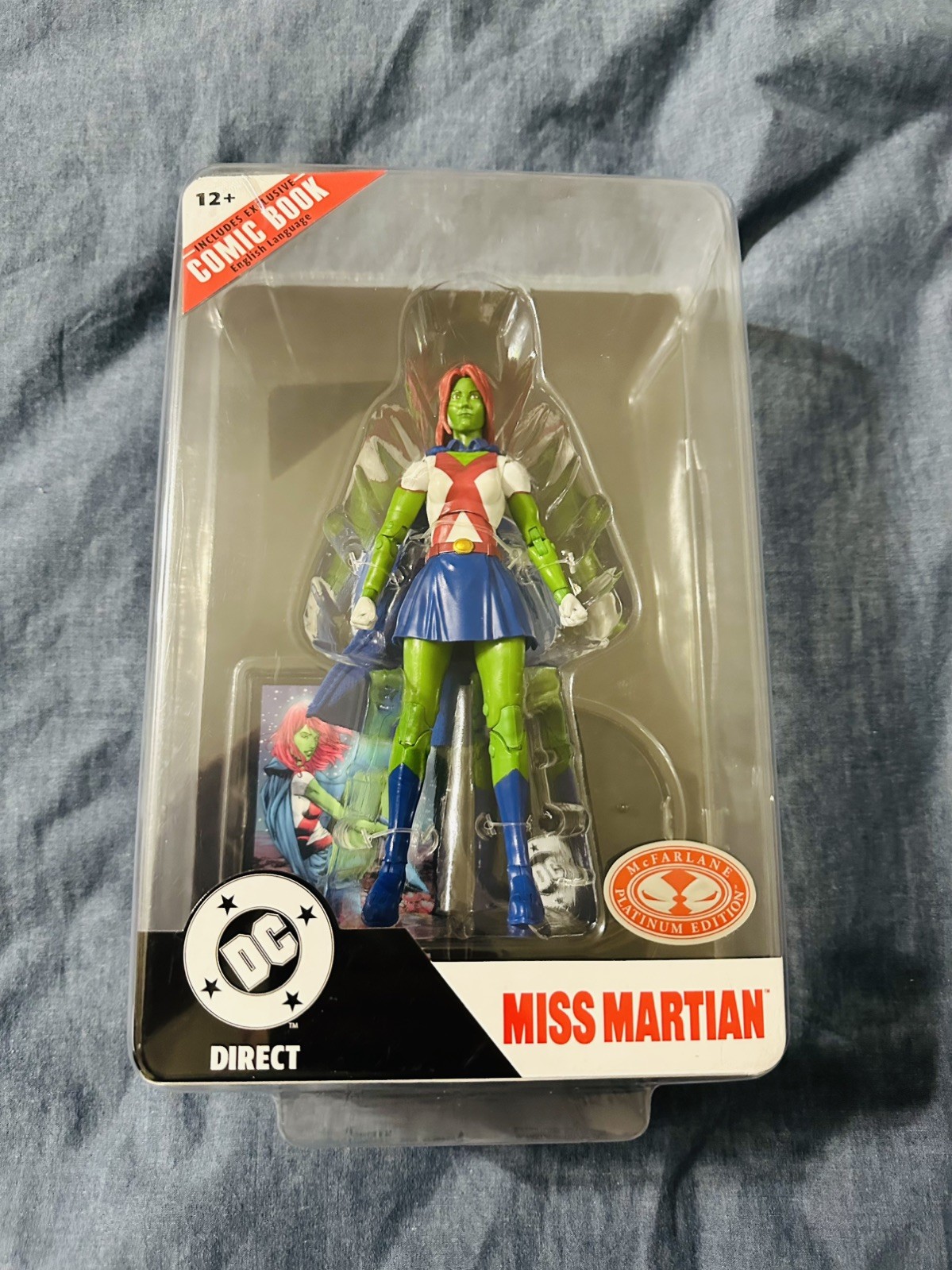 DC Direct Mcfarlane Miss Martian Platinum Edition with Comic New