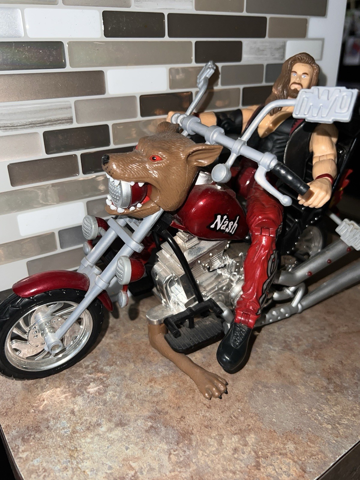 WCW Road Wild Wrestlers Kevin Nash&rsquo;s Motorcycle Figure Vehicle Toy Biz PAC 2000