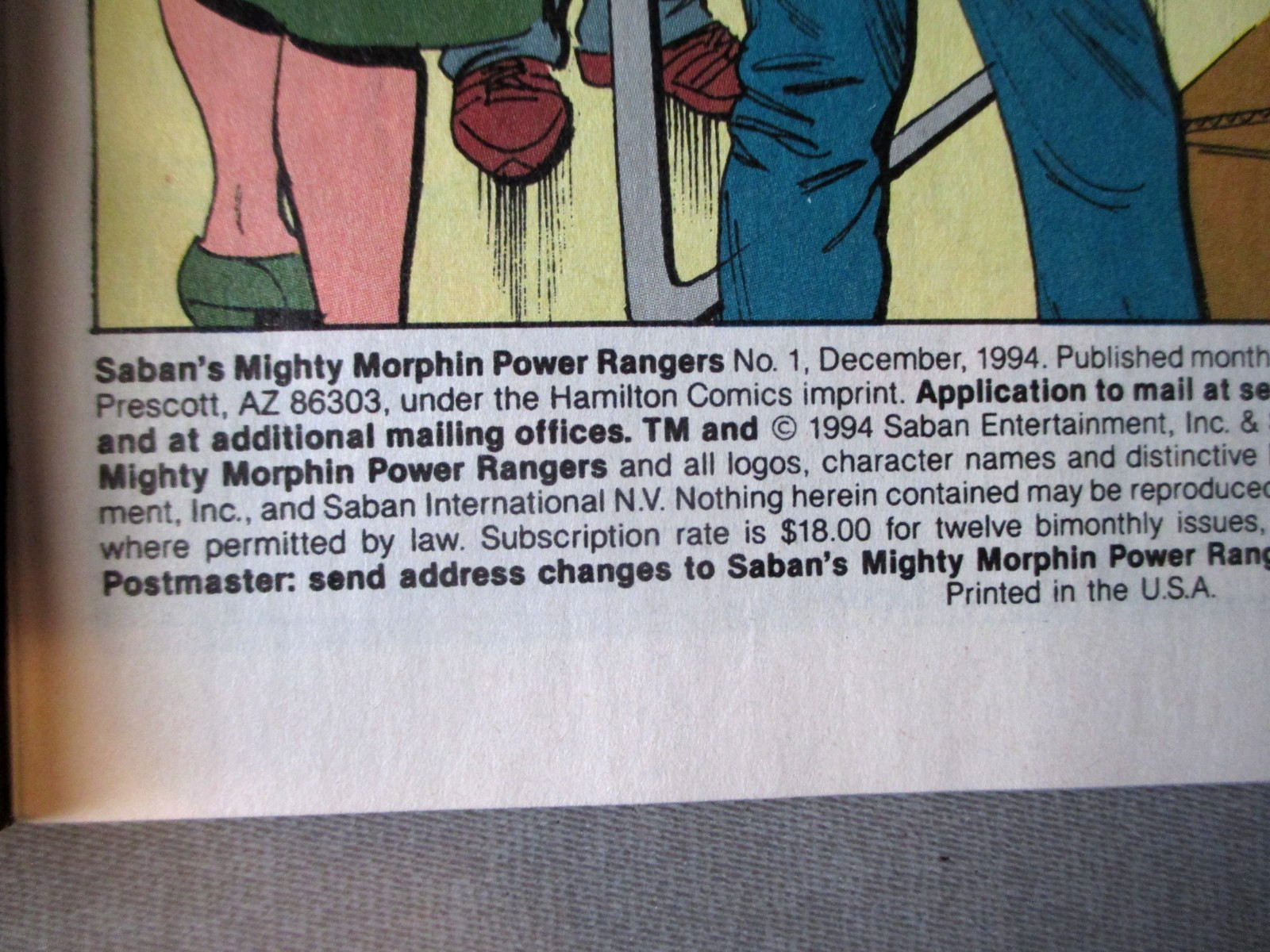 1994- SABANS MIGHTY MORPHIN POWER RANGERS NO.1 COMIC BOOK-W-CARD- NM+ OR BETTER