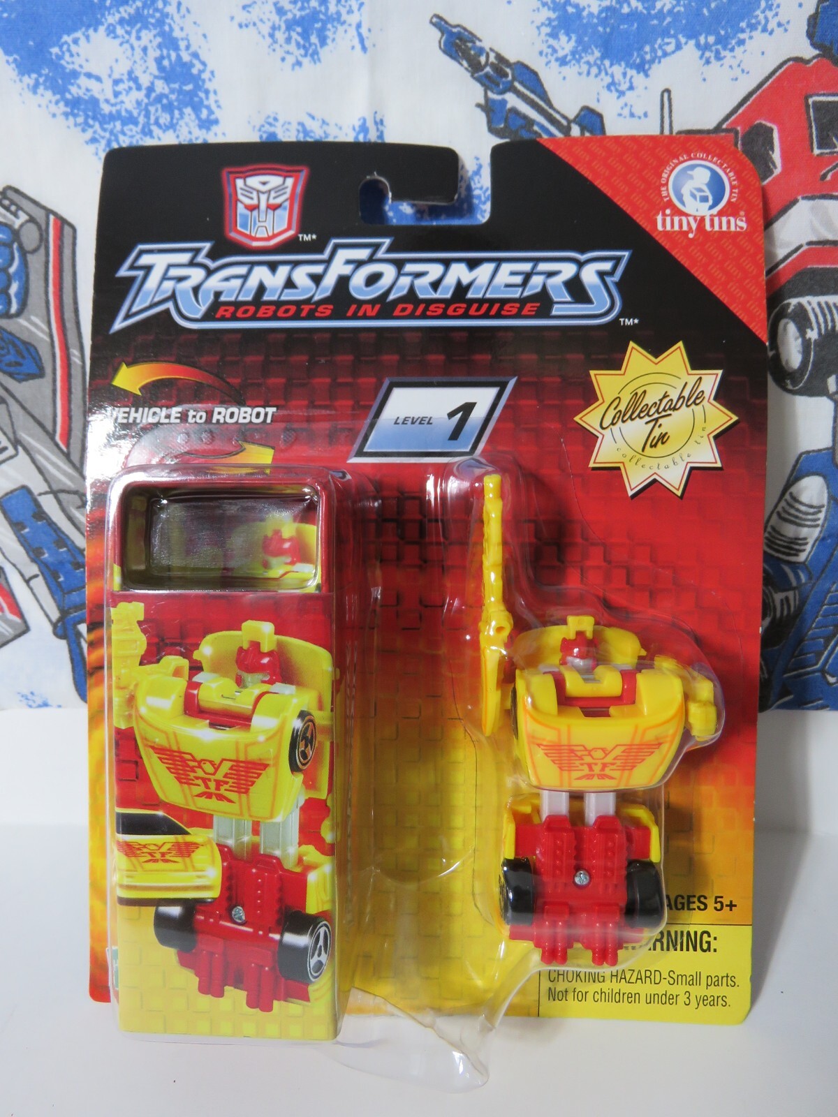 R.E.V. Tiny Tins 2003 Transformers RID Spy Changers New MISP MOC