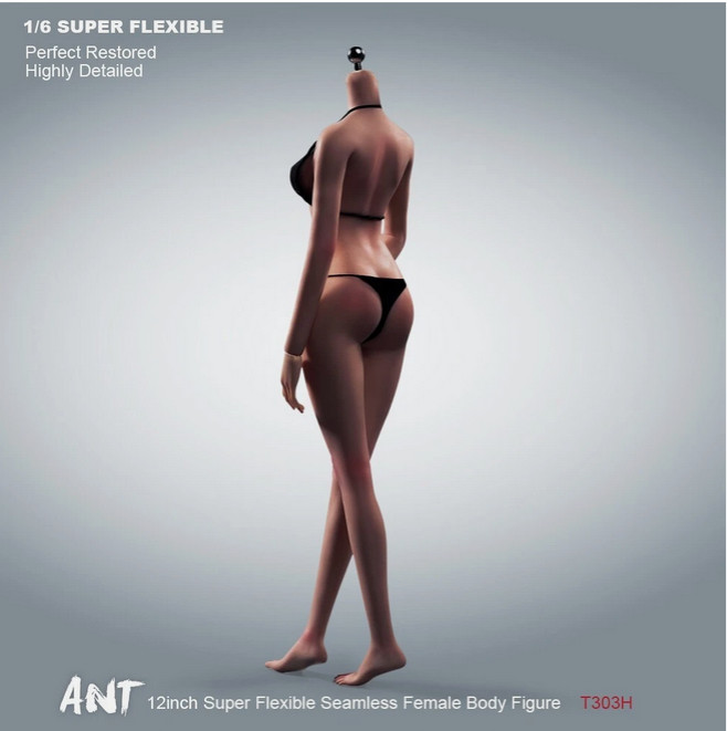 1:6 Copper Suntan Big Breast Female Body Flexible Makeup Woman Seamless T303H