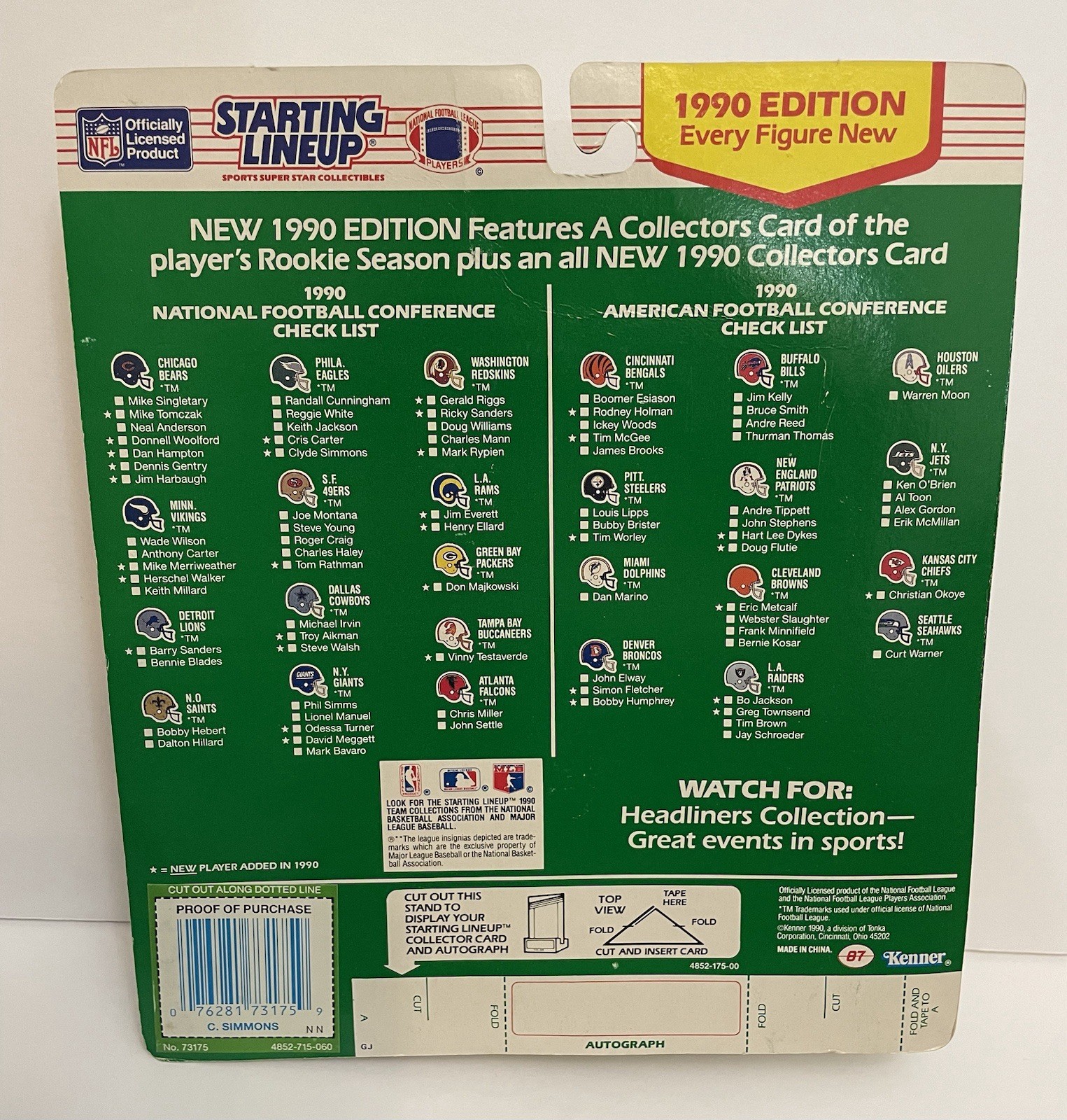 1990 Philadelphia Eagles Team Set Starting Lineup LOT Reggie White Cris Carter +
