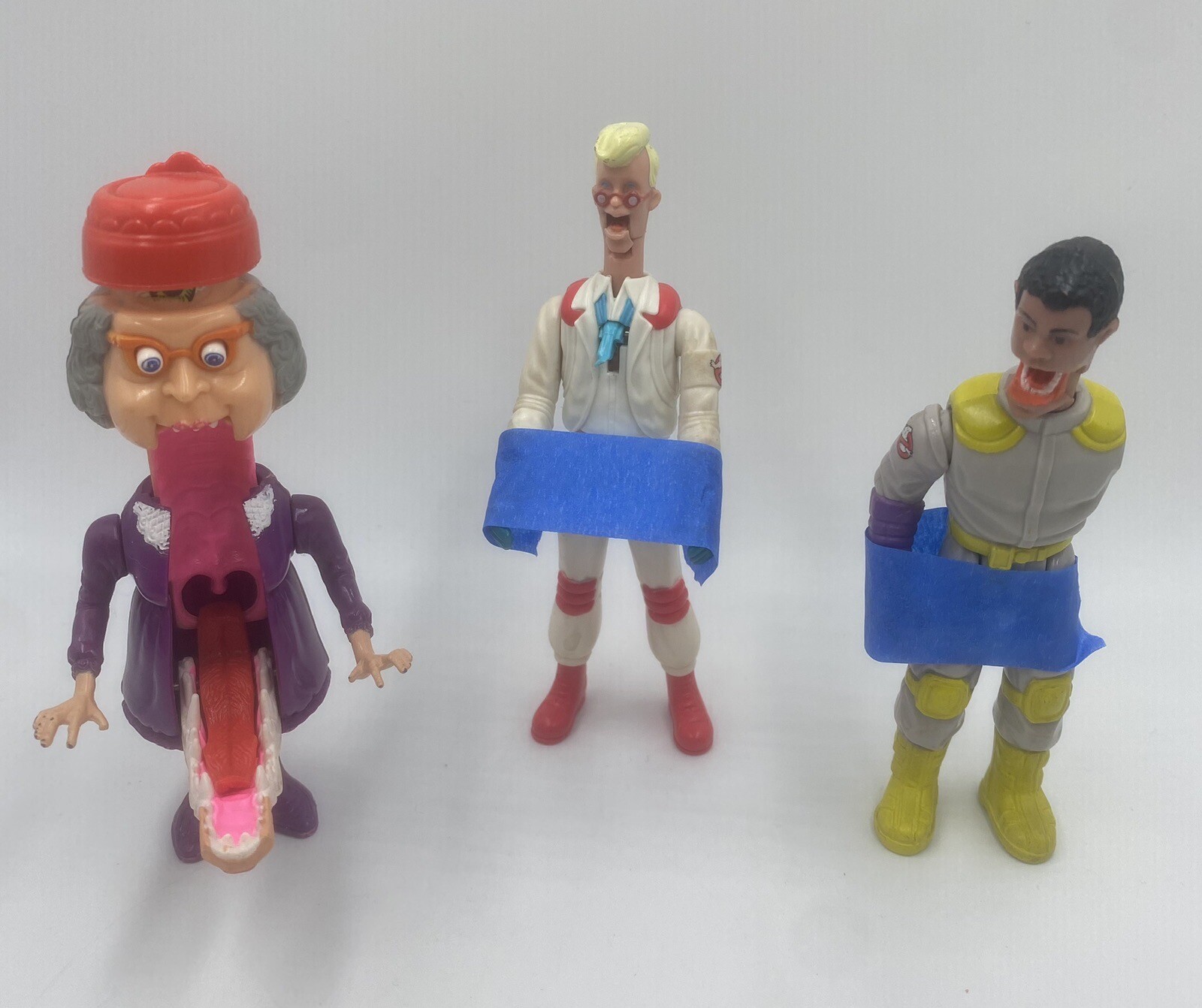 Vtg The Real Ghostbusters Figures Granny Gross Winston Zeddmore Egon Spengler