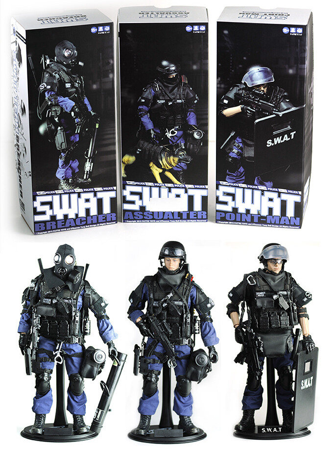 1/6 SWAT Solid Attacker Shielder Breacher Soldier 12&Prime; Male Action Figure Set