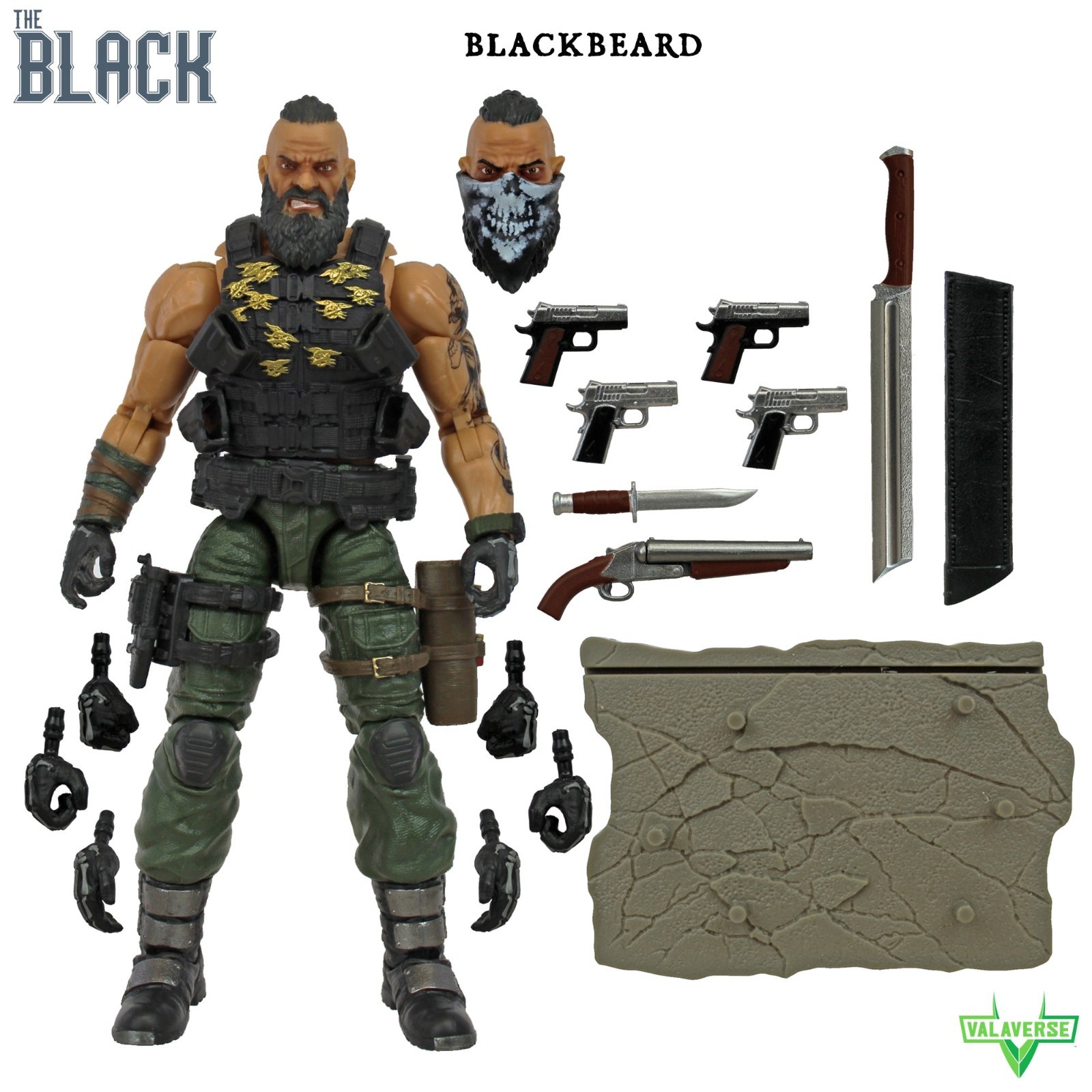 Valaverse The Black Action Force Blackbeard 6&Prime; Action Figure