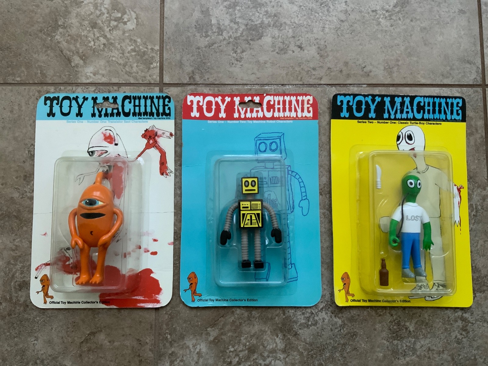SET of 3 – TOY MACHINE SKATEBOARDS Y2K Collector’s Edition Figures Ed Templeton