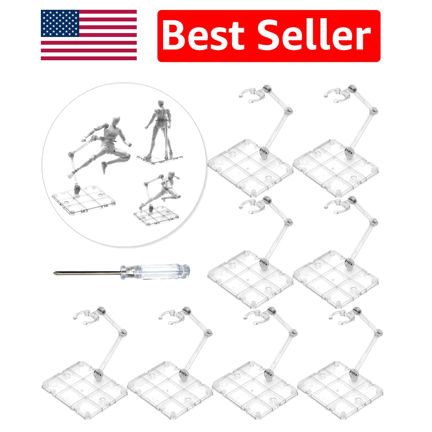Durable Action Figure Stand Set – 8 PCS Assembly Holder for Various Model Lines