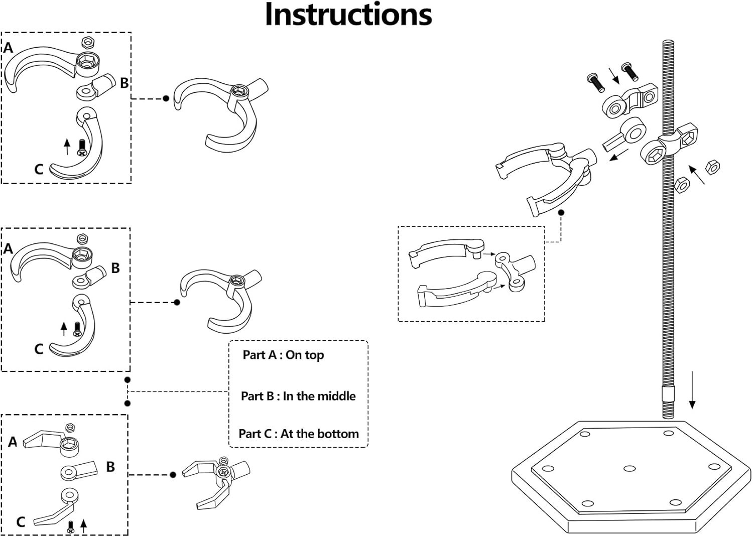4-Piece Action Figure Flight Stands with Flexible Arms – Easy Assembly Included