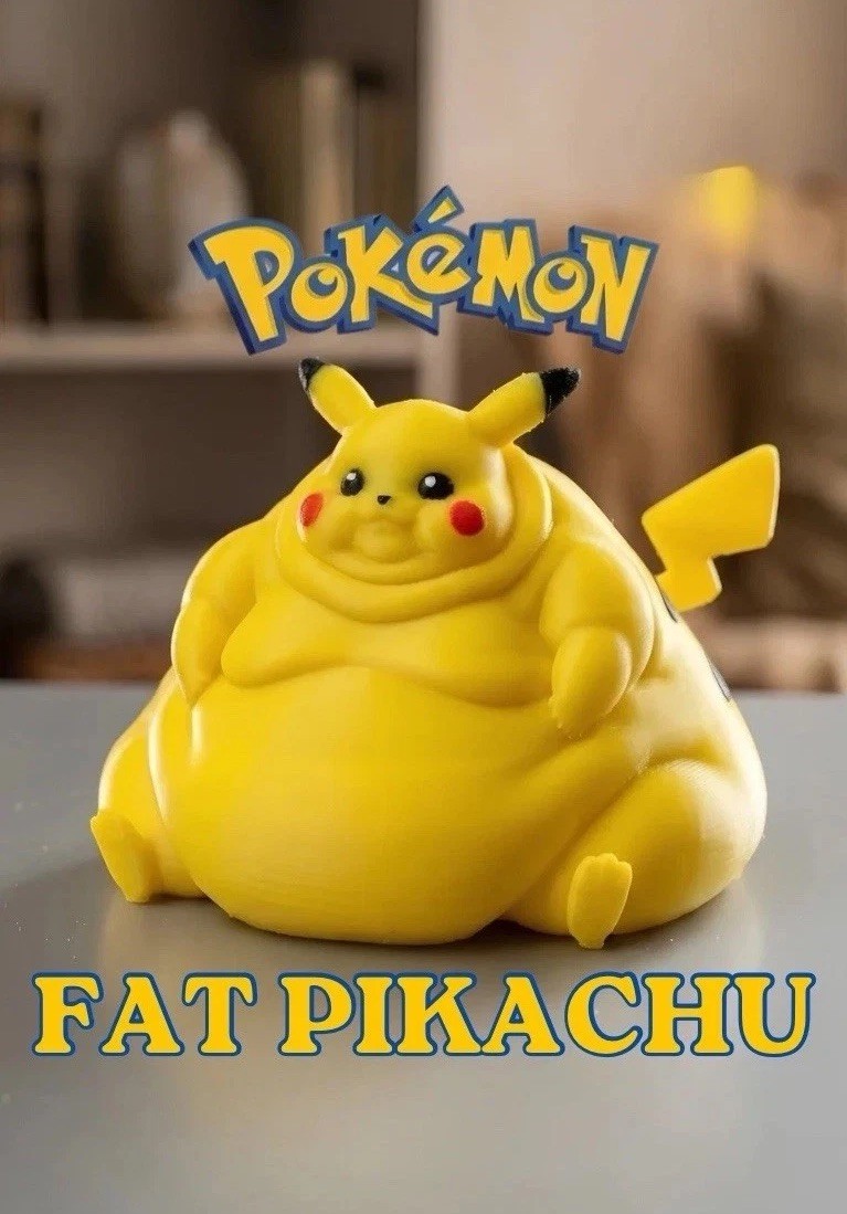 Fat Pikachu – Pokémon Go Cute Cartoon Chubby Chunky Gag Gift Novel Item