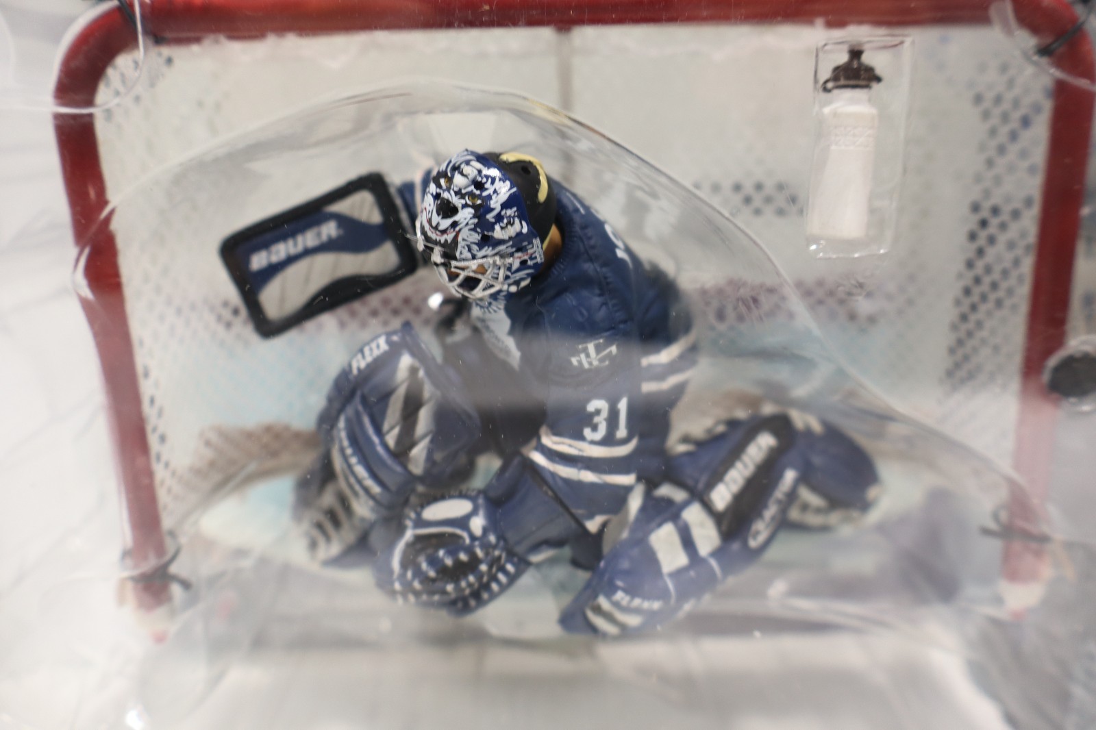 2001-02 McFarlane Hockey Inserts #31 Curtis Joseph Logo Variant Maple Leaf