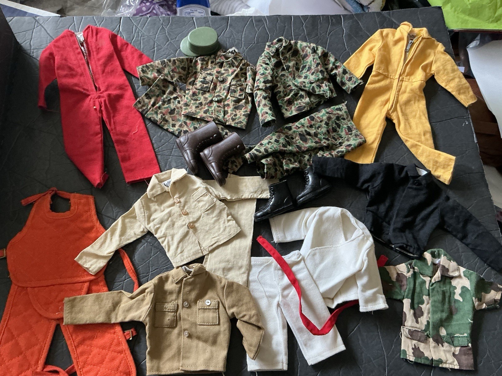 GI JOE VINTAGE 1960’s-1970’s CLOTHING LOT Uniforms, Jumpsuits Japan, Hong Kong