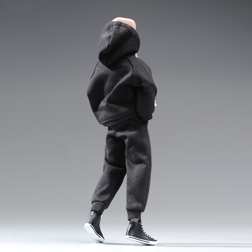 USA 1/12 Black Hoodie Pants Trousers Clothes For 6&Prime; Male TBL Action Figure Body