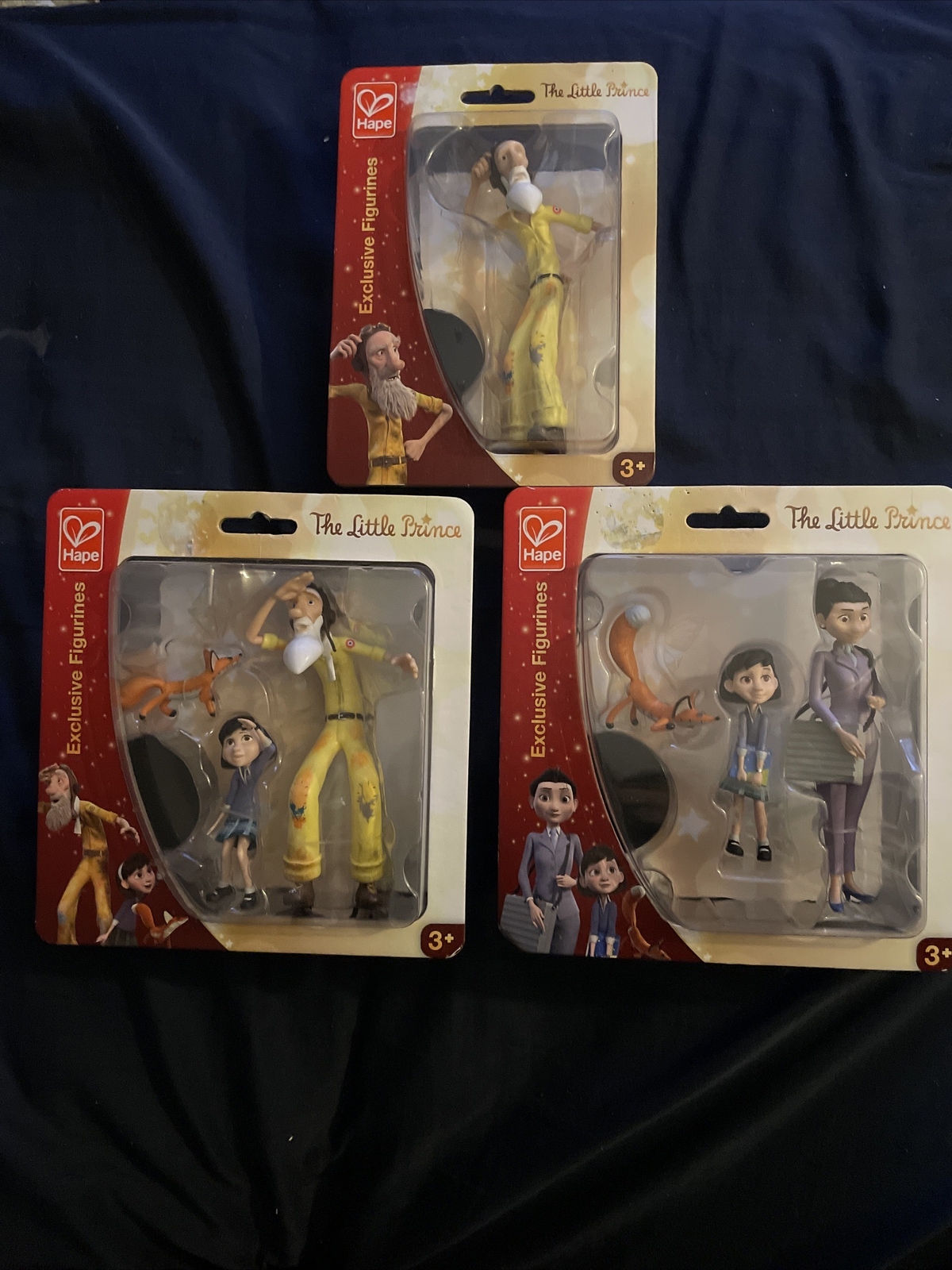 Hape The Little Prince Exclusive Figurines Aviator Little Girl Fox Mom LOT OF 3