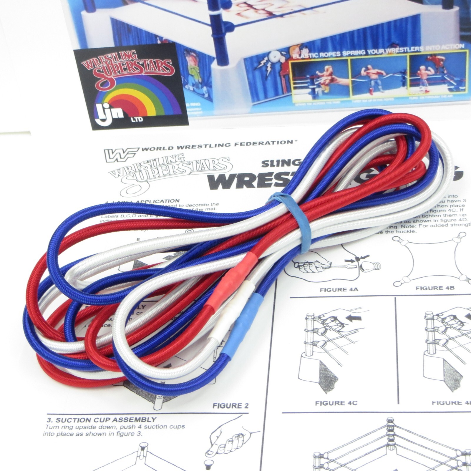 Custom Replacement Ropes Vintage 1980&rsquo;s LJN WWF Sling Em Fling Em Wrestling Ring