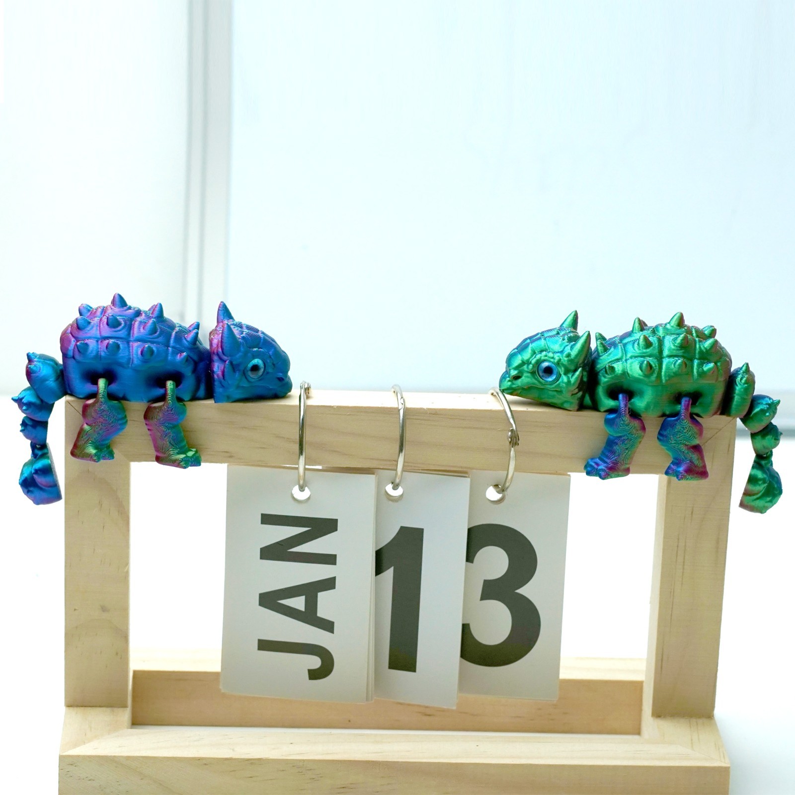 2PCS 3D Printed Ankylosaur Model,Articulated Animals figure,Toys Home Decor