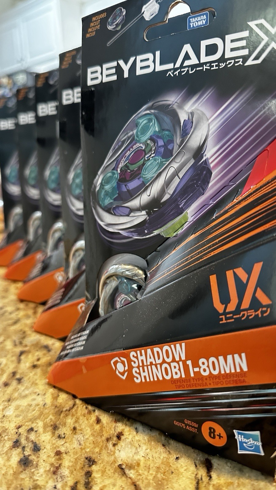 🌀🔥 Beyblade X Shadow Shinobi 1-80MN Defense Type NEW Sealed PACK OF 5