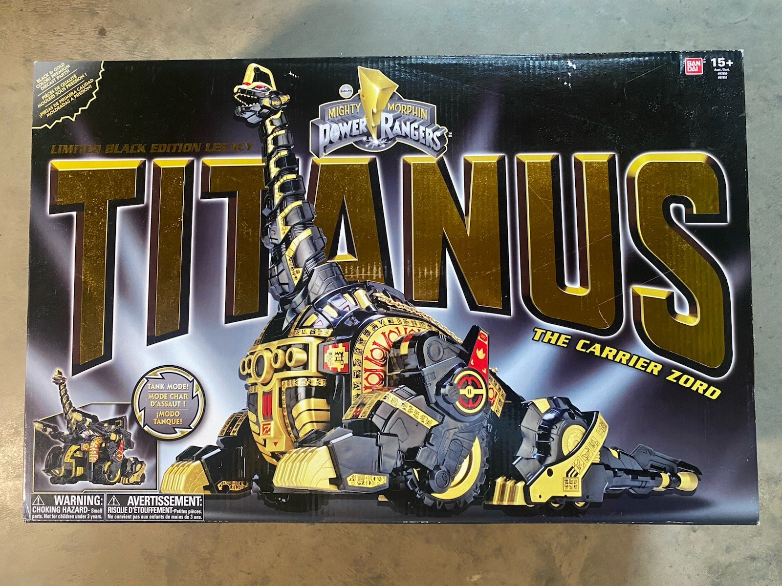 Mighty Morphin Power Rangers Legacy Titanus Carrier Zord Black Gold 2017 (READ!)