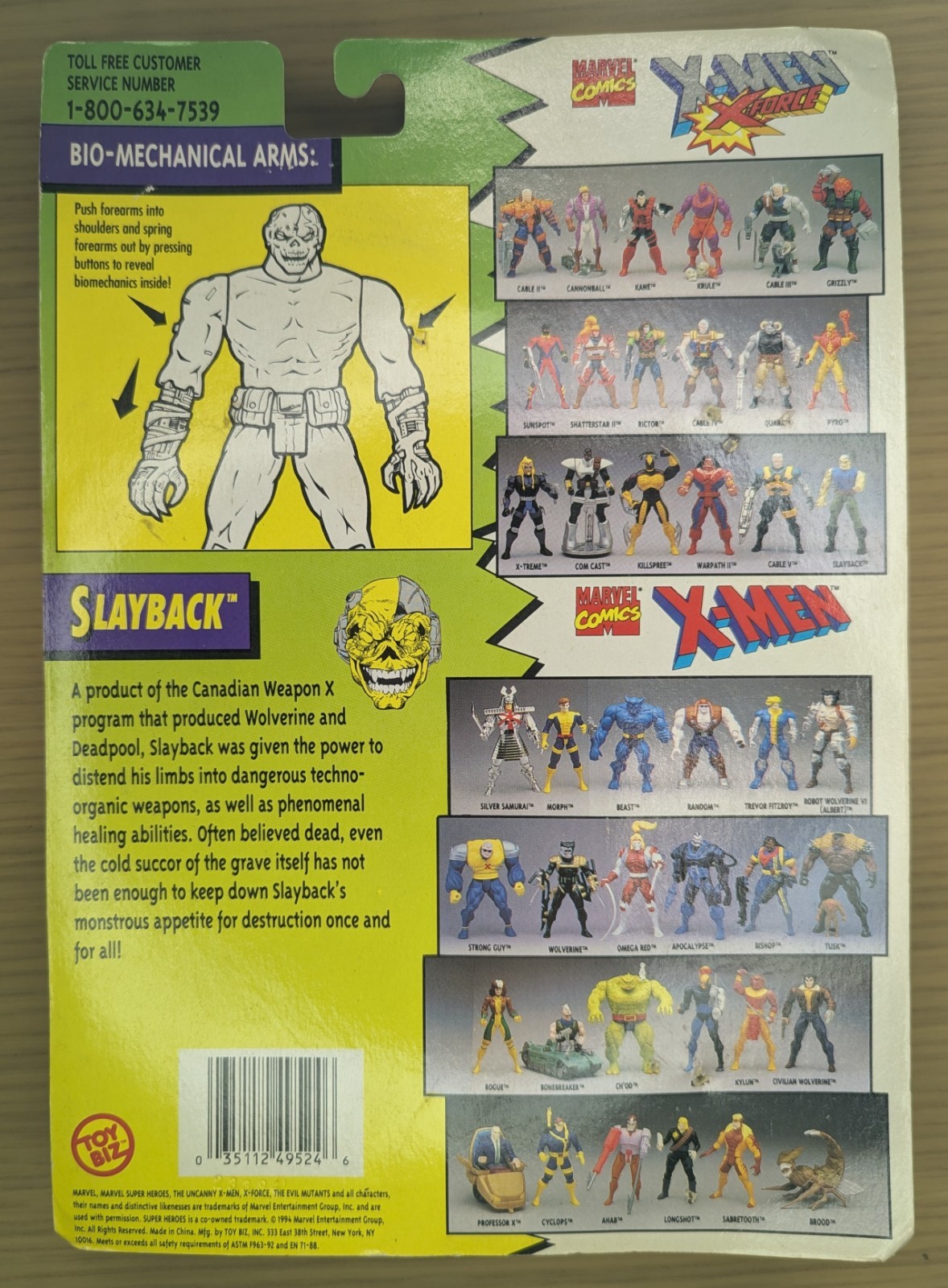 1994 Marvel Comics X-Men X-Force Slayback Action Figure Toy Biz NIB New Mutants