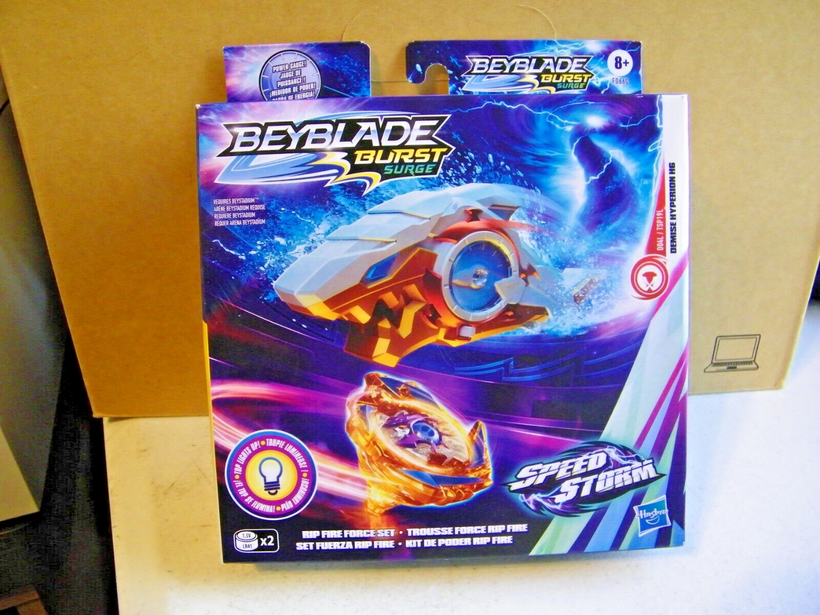 BEYBLADE Rip Fire Force Burst Surge Speed Storm -Lights Up Demise Hyperion