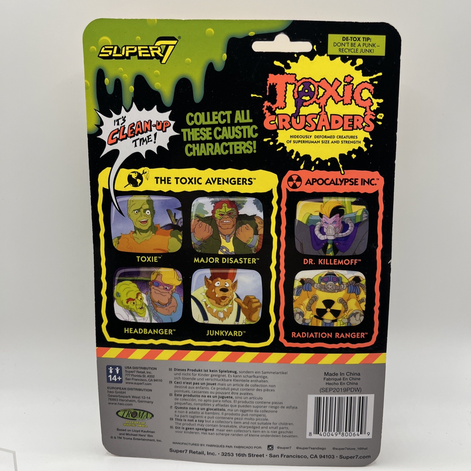 Toxic Crusaders Headbanger Reaction Action figure Super 7 NEW SEALED