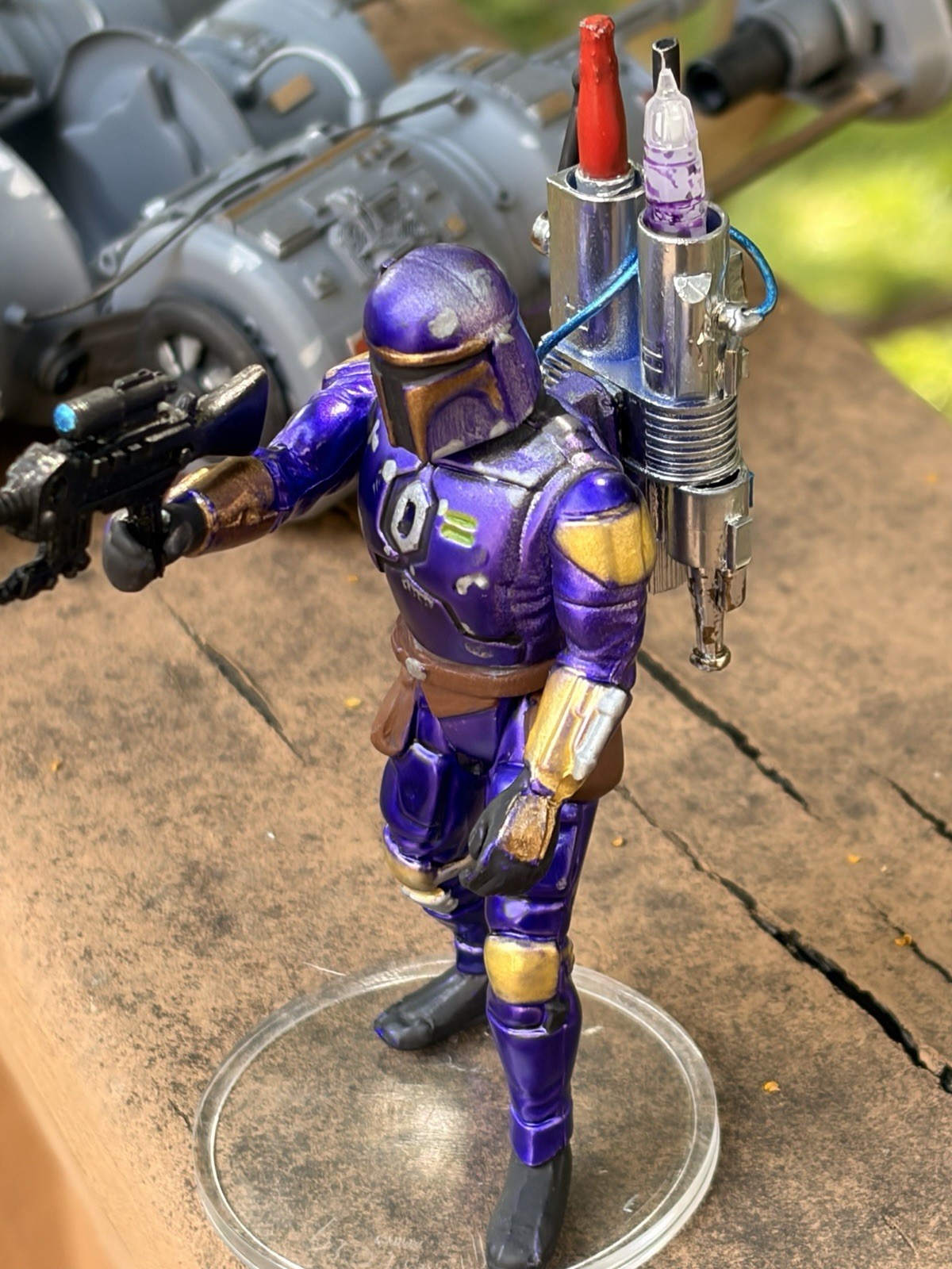 Custom Mandalorian 3.75 Inch With Kenner Style Mini-rig Yy-wing
