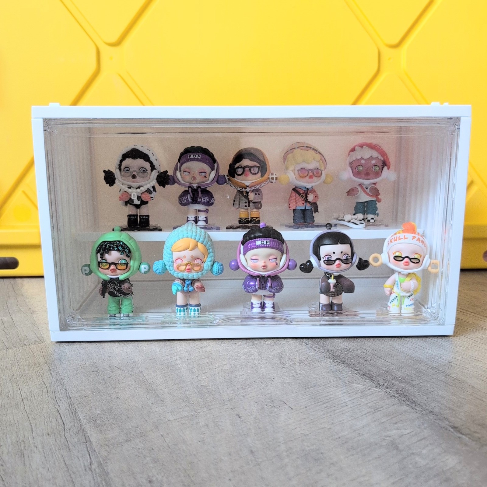 New Display Container Box Case White Stackable For Pop Mart Figures