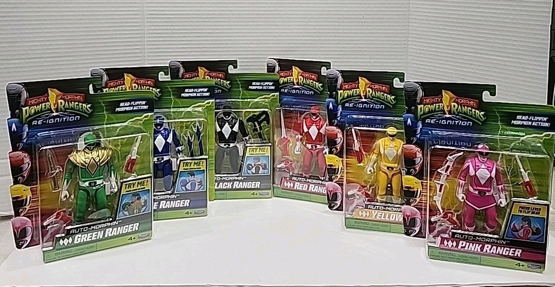 Power Rangers Re-Ignition Auto Mighty Morphin Head-Flippin&rsquo; Lot Set Playmates