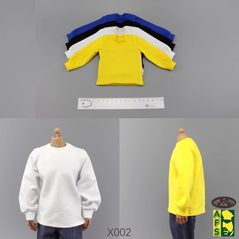 AFS X002 1/6 Male Loose Casual Long Sleeve T-shirt Sweatshirt For 12&Prime; Figures
