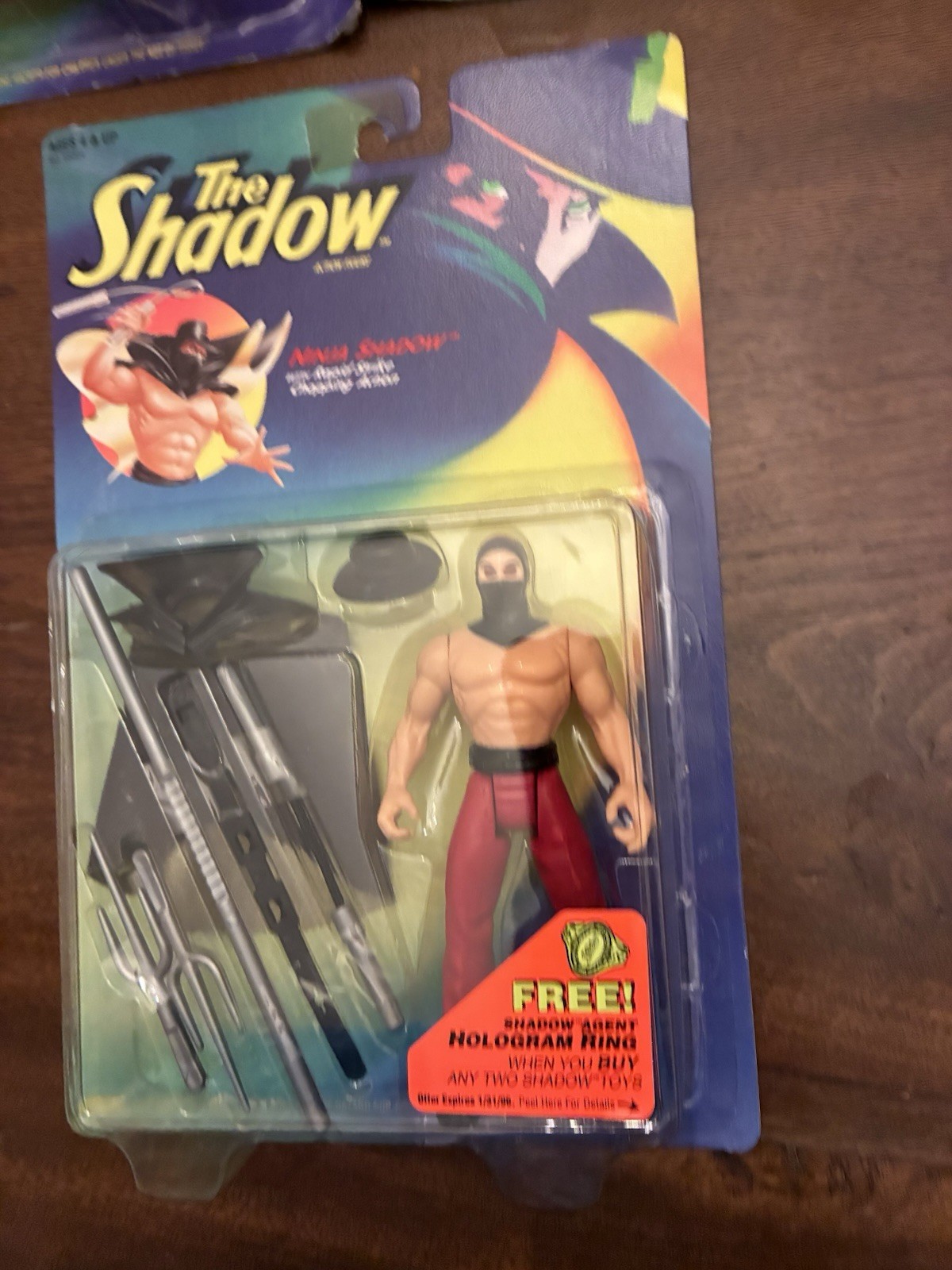 3 Unopened 1994 Kenner The Shadow Action Figures Ninja, Lightning Draw, Transfor