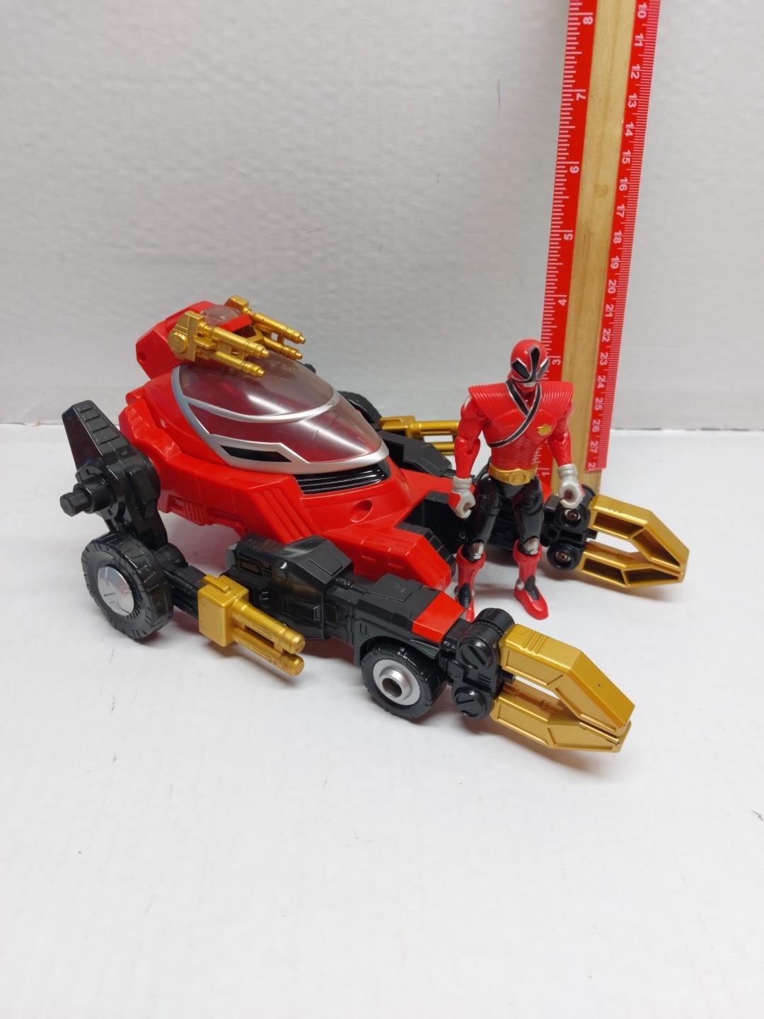 Power Rangers Bandai Samurai Red Transporter Vehicle Morphs Ranger K1