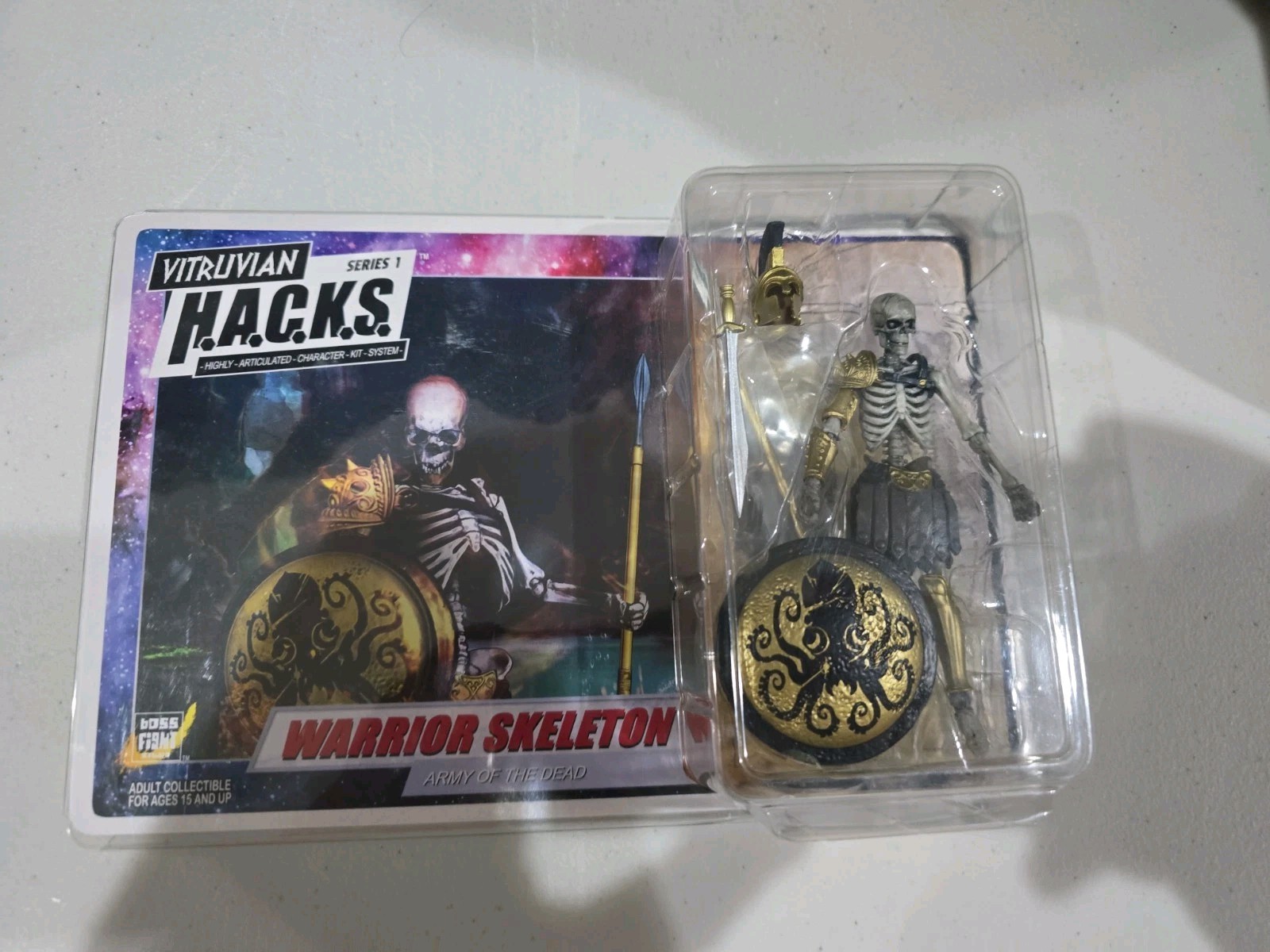 WARRIOR SKELETON Vitruvian HACKS Wave 7 Boss Fight Studio 4&Prime; in figure
