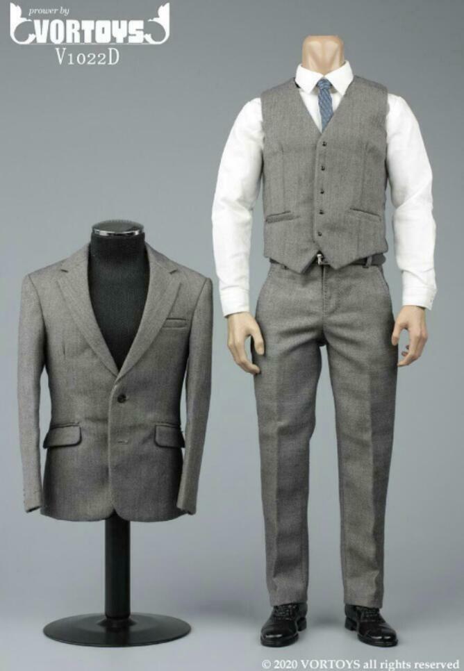 VORTOYS 1/6 V1022 Gentleman Suit Set GRAY For 12 » Male Figure Doll Accessroies